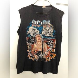 AC/DC Sleeveless Black Tee MEDIUM